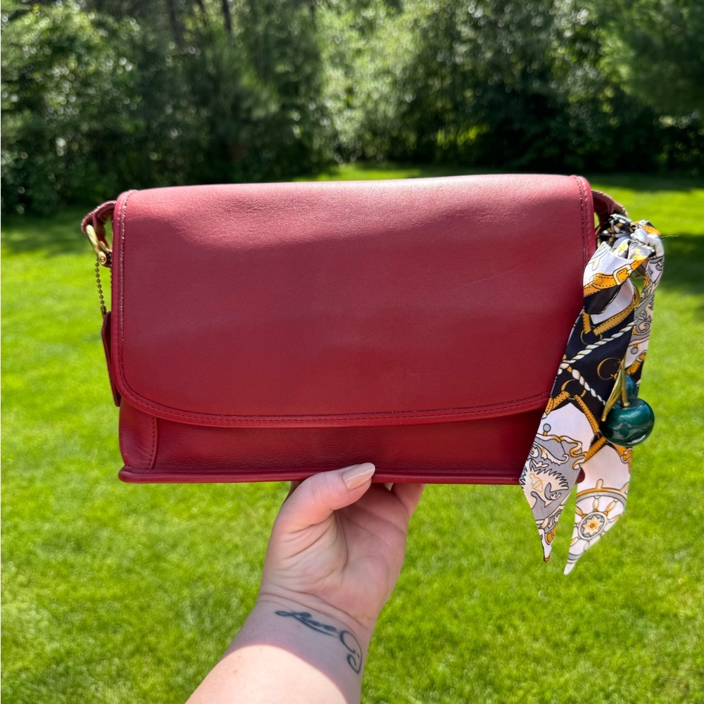 Coach Red Leather Crossbody Bag